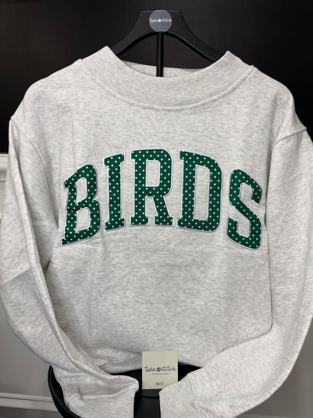 BIRDS polka dot mockneck preorder