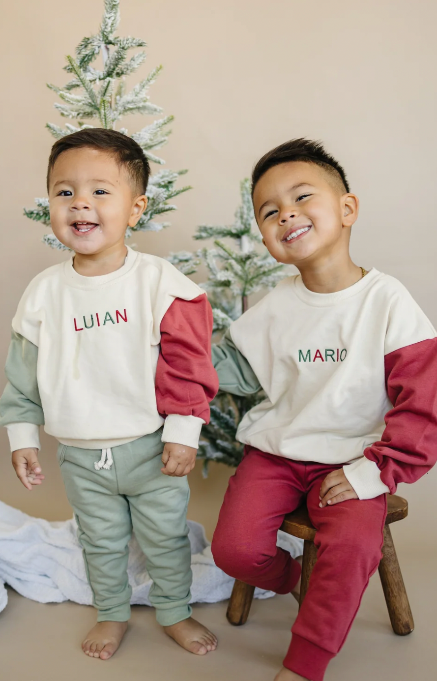 Holiday Color Block Crewneck-PREORDER