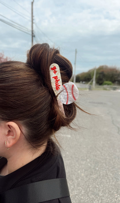 Philly Baseball Bat Hair Clip