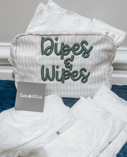 "Dipes and Wipes" Everything Pouch