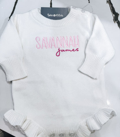 Sweater Ruffle Romper