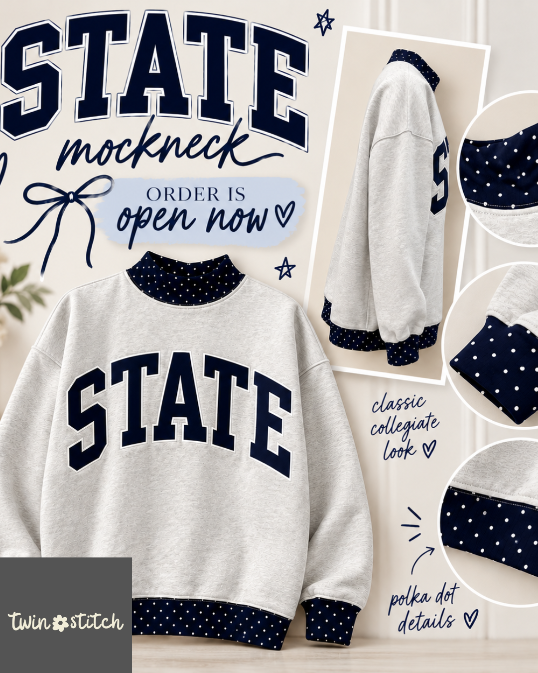 STATE polka dot mock