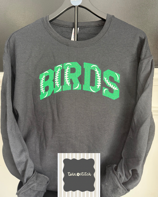 BIRDS football stitch crewneck