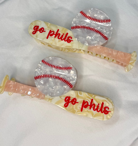 Philly Baseball Bat Hair Clip