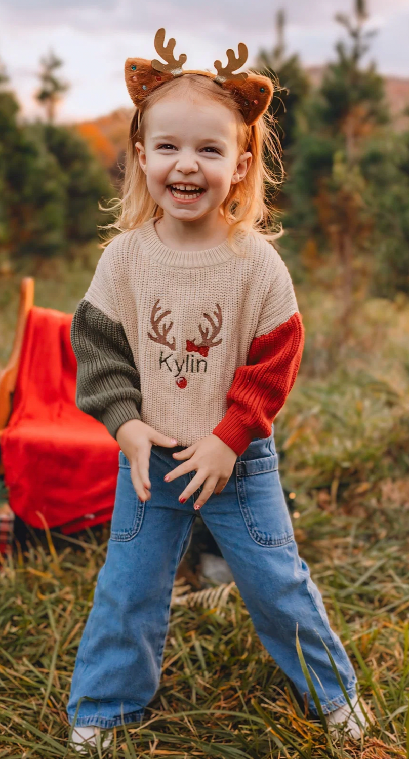 Holiday Color Block Knit Sweater-PREORDER