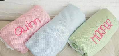 Personalized Seersucker Beach Towel