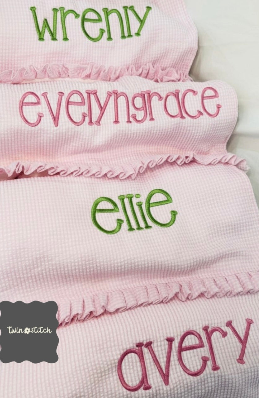 Personalized Seersucker Beach Towel