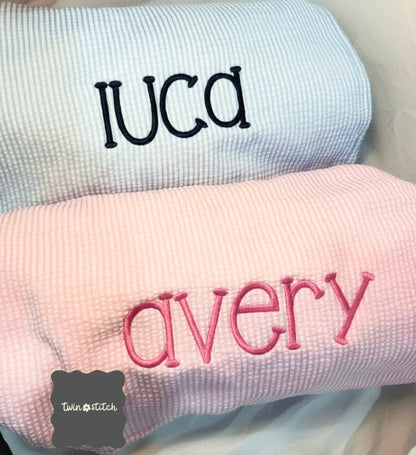 Personalized Seersucker Beach Towel