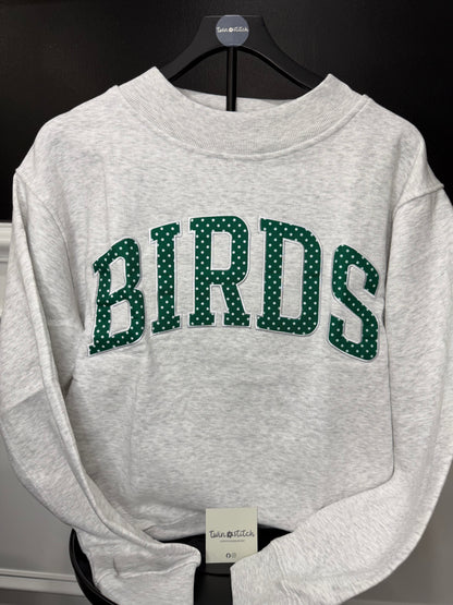 BIRDS polka dot mockneck