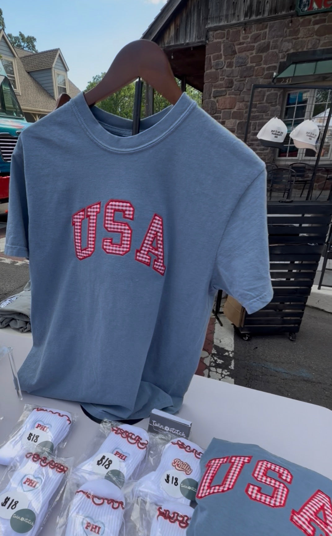 USA gingham tee
