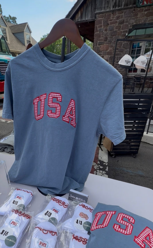 USA gingham tee