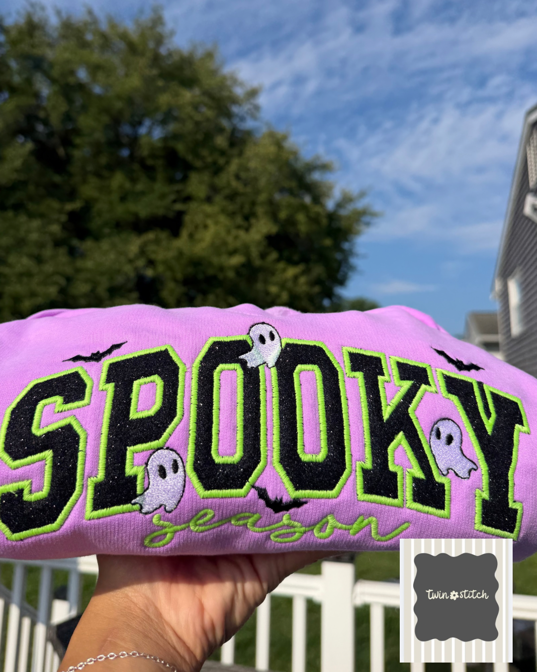 Spooky Season Glitter Comfort Colors Crewneck | Glow-in-the-Dark Halloween Sweatshirt