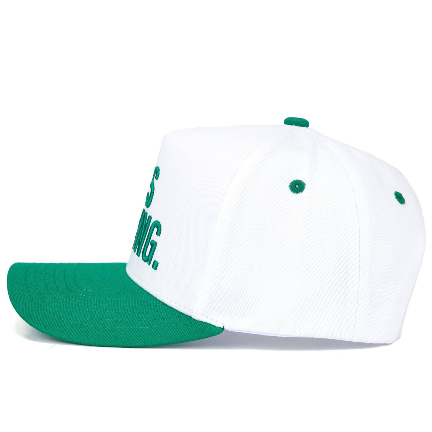 HE'S GOLFING Letter Embroidered on Two Tone Trucker Hat