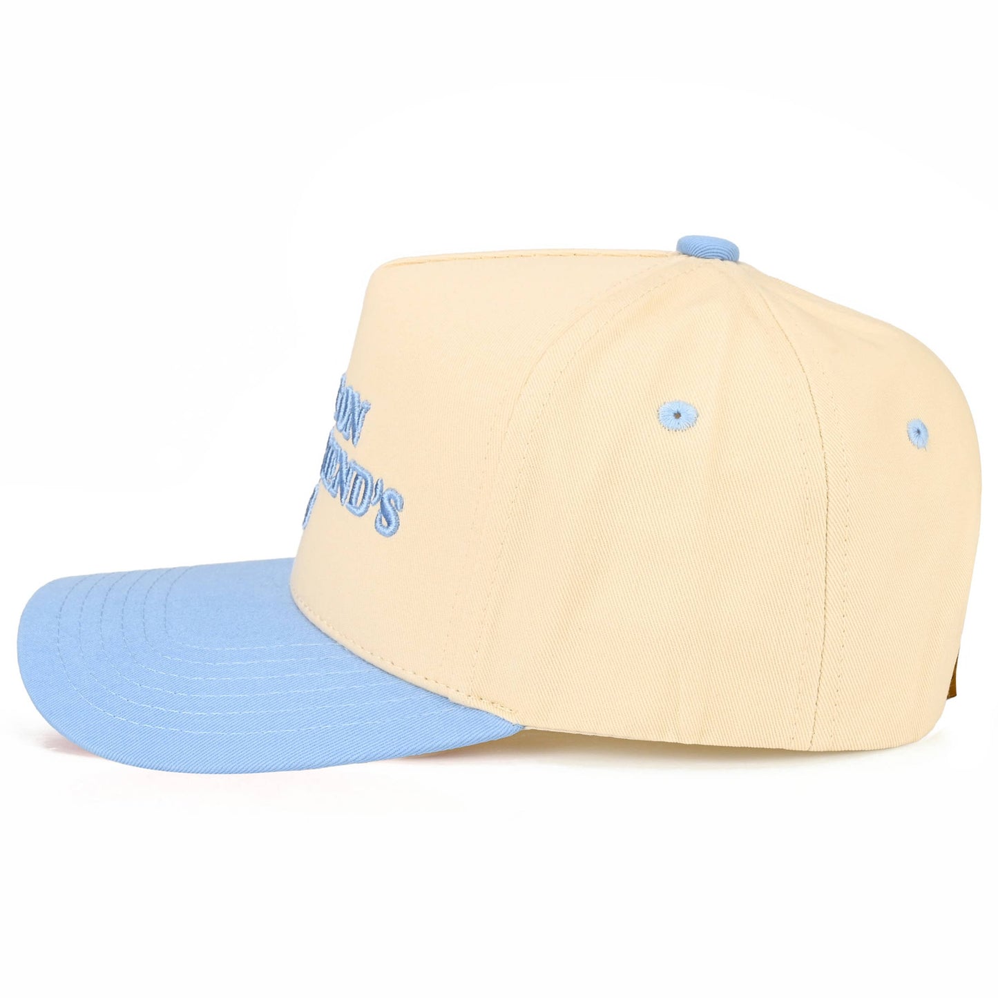 PUT IT ON MY BOYFRIEND'S TAB Letter Two Tone Trucker Hat