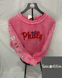 Red Washed Philly Crewneck