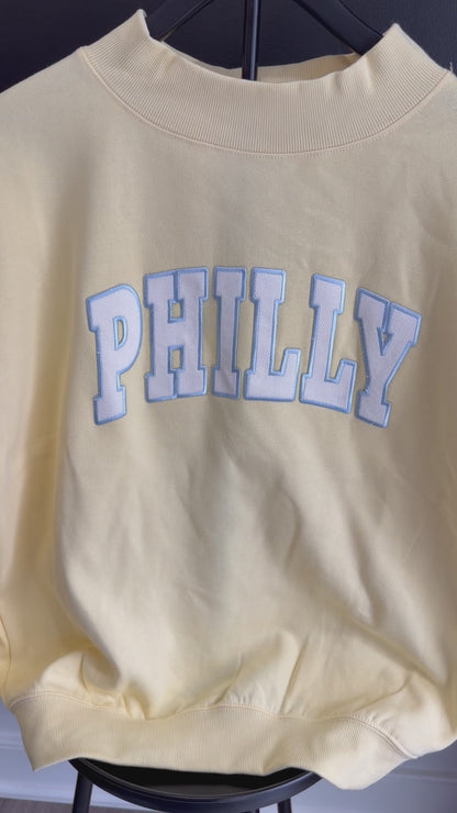 Summer Philly Embroidered Crewneck | Butter Yellow Sweatshirt